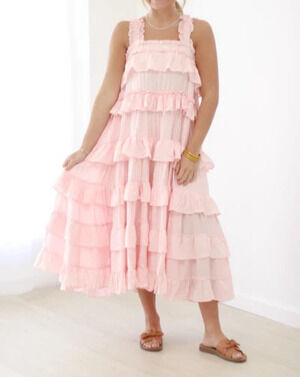 The Moment Dress Dusty Peach TU cotton boho bohemian Italia Medium A0085772
